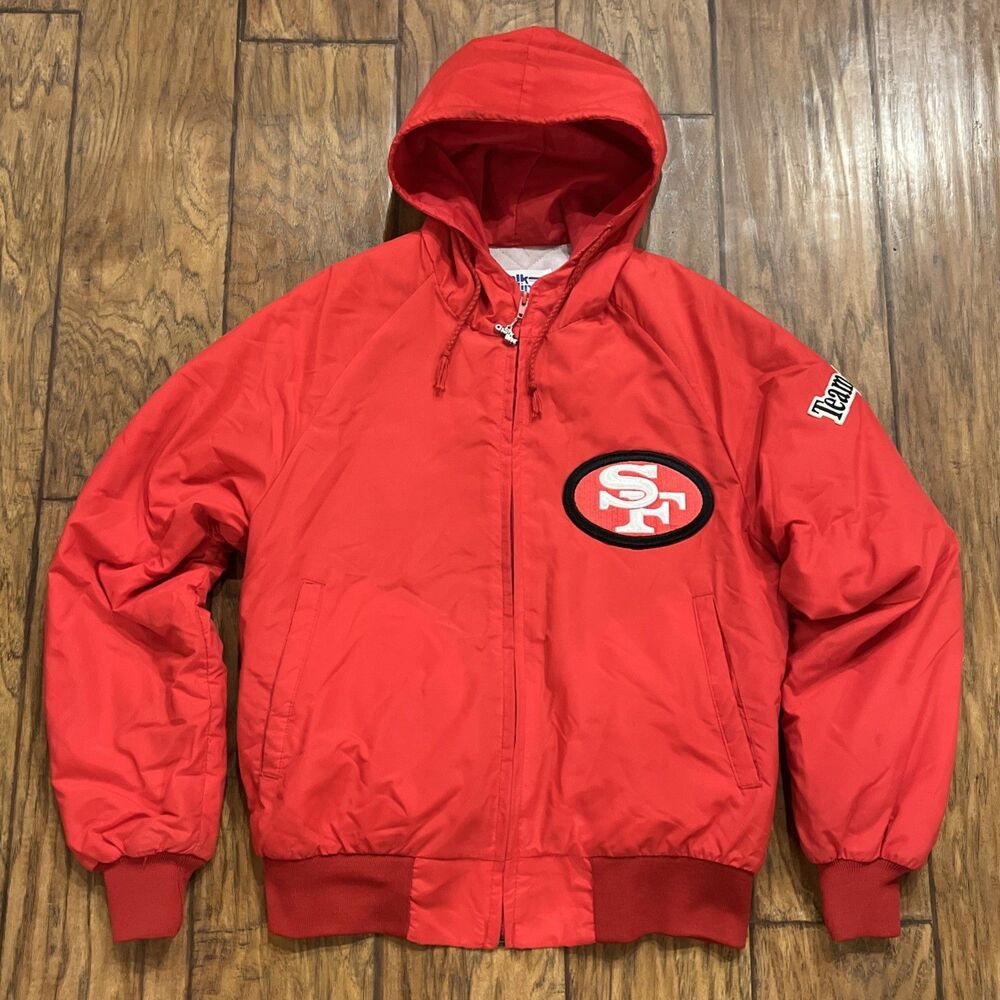 Vintage 90s Chalk Line San Francisco 49ers Red Puffer Jacket USA - Small